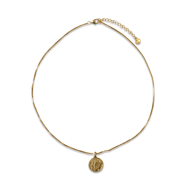 سكوربيورايزينغ قلادة مطلية بالذهب عيار  قيراط برج العقرب